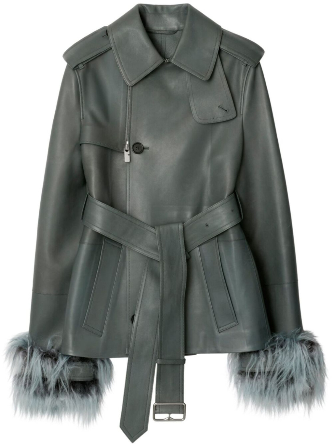 

Кожаная куртка Burberry, зеленый