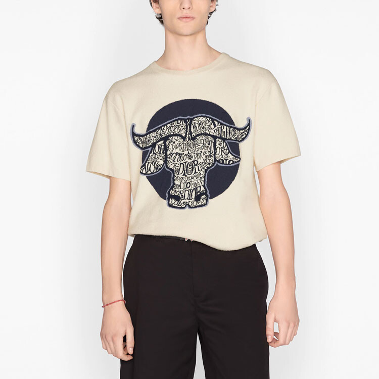 Ежеквартальные новинки Футболка мужская Off White Dior, кремовый — фото 2