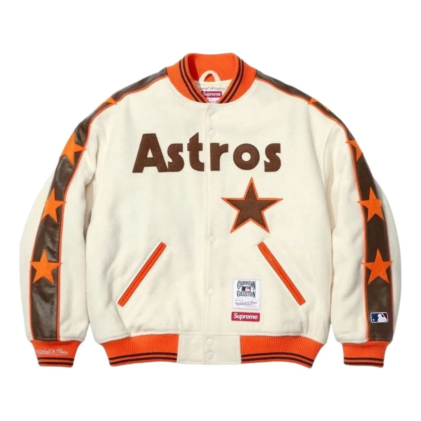 Куртка Supreme x Mitchell & Ness SS26 Teams Varsity Jacket 'Cream' SUP-SS26-281-CRM, белый