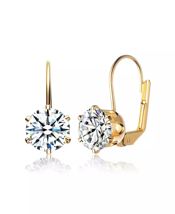 

Классические серьги с застежкой-рычагом из стерлингового серебра с кубическим цирконием Genevive, gold