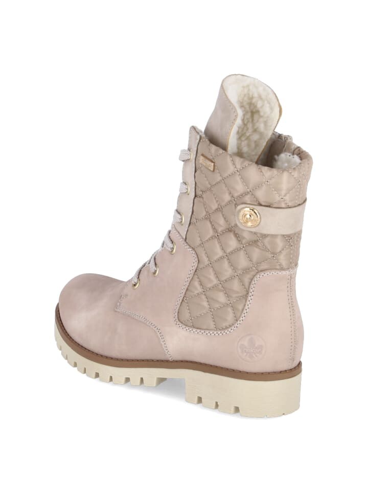 Ботинки женские Rieker Stiefel высокие на шнуровке, светло-розовый — фото 2