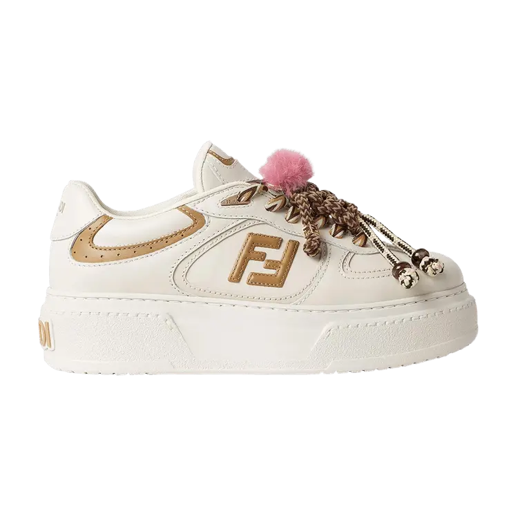 Кроссовки Fendi Wmns Match, White Beige Charms