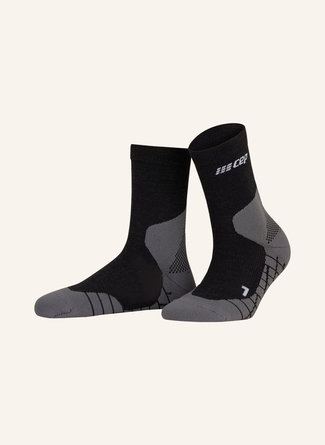 

Треккинговые носки light merino compression - mid cut cep, цвет 301 Black