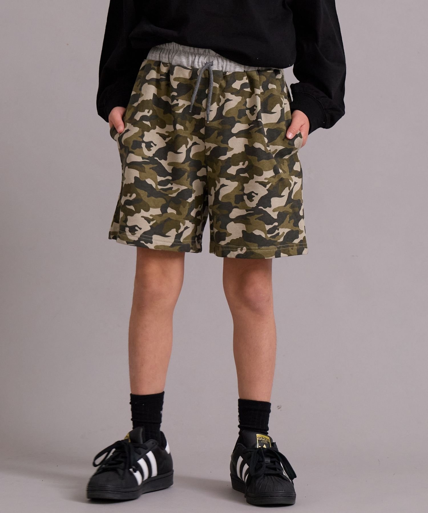Уличные шорты из флиса с принтом по всей поверхности [PAIRMANON STREET], Khaki Camo 74