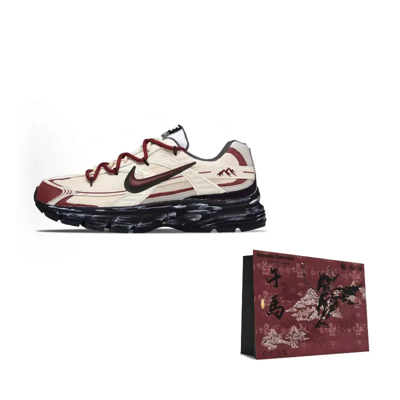 

Nike Initiator Cushioning Slip Resistant Abrasion Resistant низкие повседневные кроссовки Unisex Beige White Red