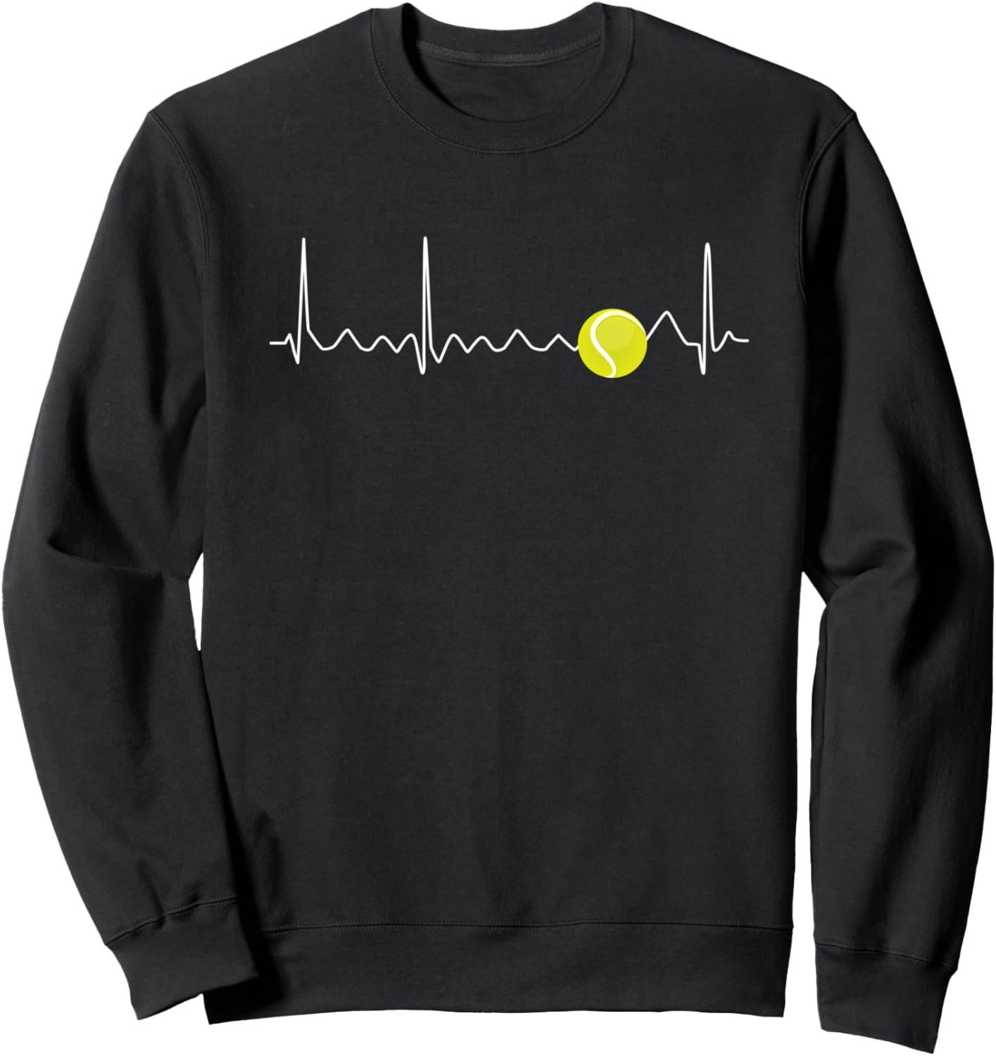

Толстовка с дизайном «Теннисное сердцебиение» для любителей тенниса Funny Heartbeat Tennis Designs, черный