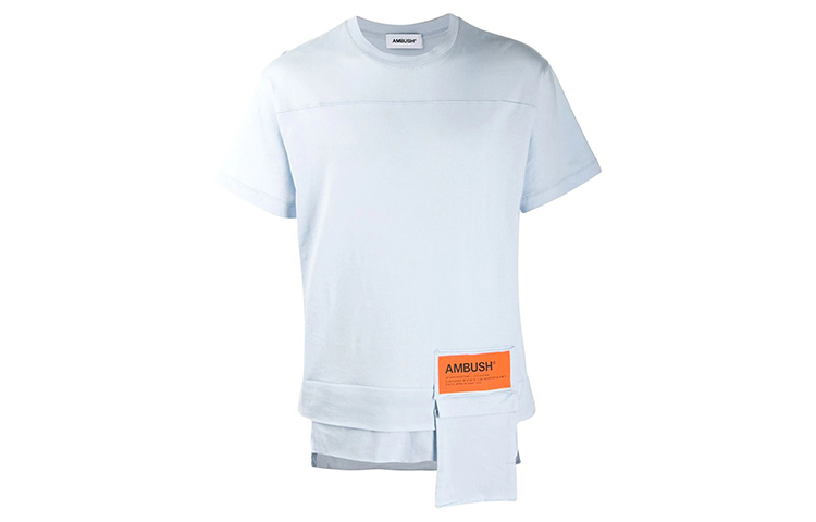 

Футболка с карманом на поясе AMBUSH, светло-синий