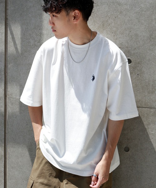 

Футболка с коротким рукавом свободного кроя, с вышивкой логотипа U.S. POLO ASSN., белый