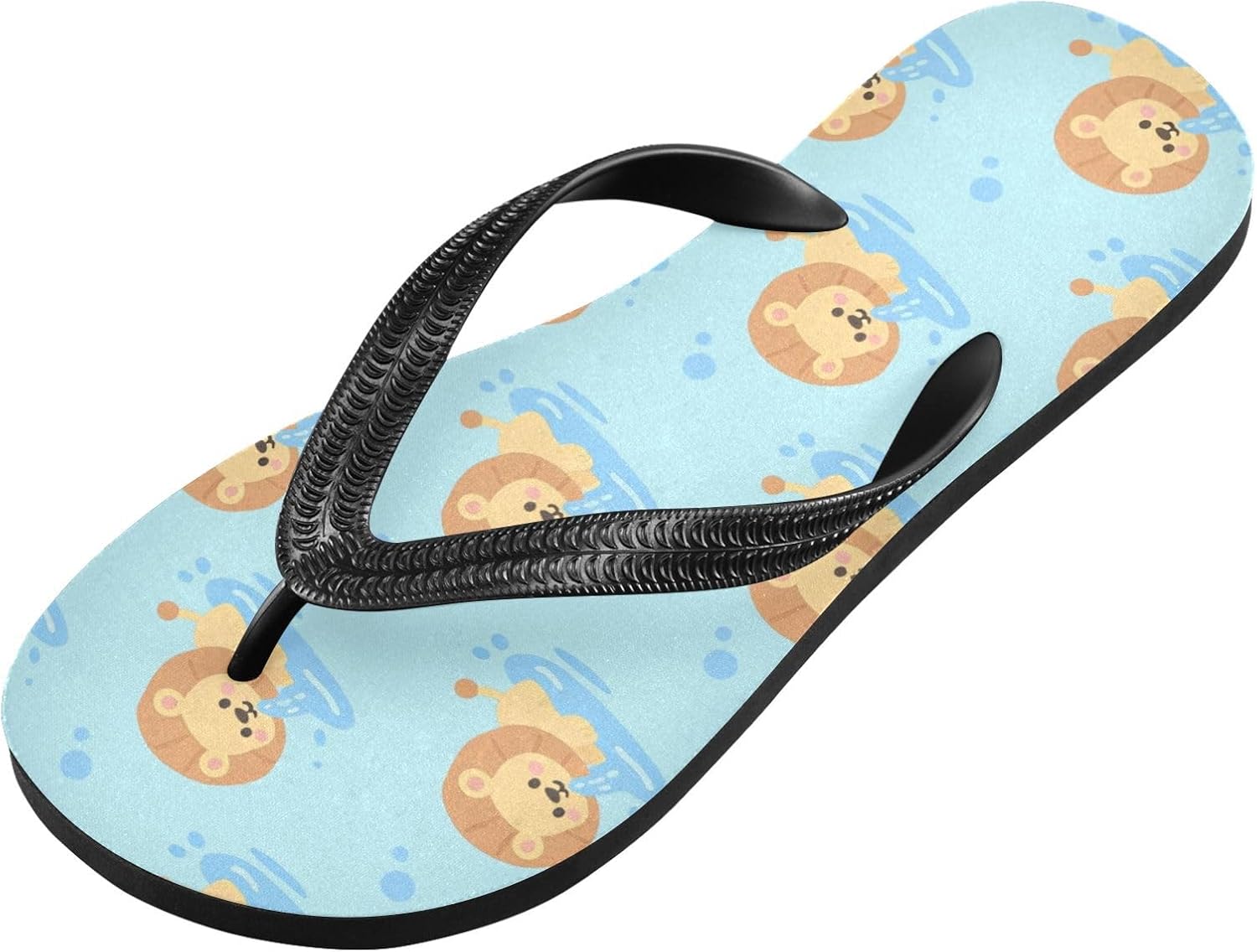 

Женские пляжные шлепанцы UMIRIKO летние повседневные милые синие с рисунком льва, быстро сохнущие сандалии для мужчин A2301312