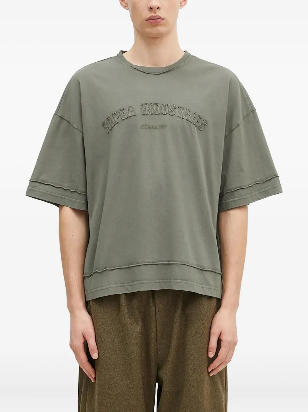 

Футболка Open Edge с вышивкой Alpha Industries, зеленый