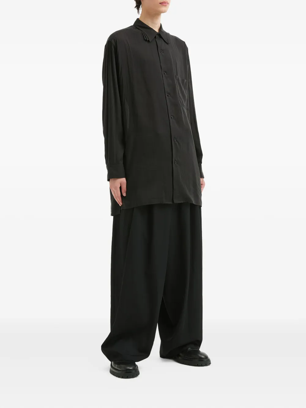 Рубашка с длинными рукавами на пуговицах Yohji Yamamoto, черный — фото 2