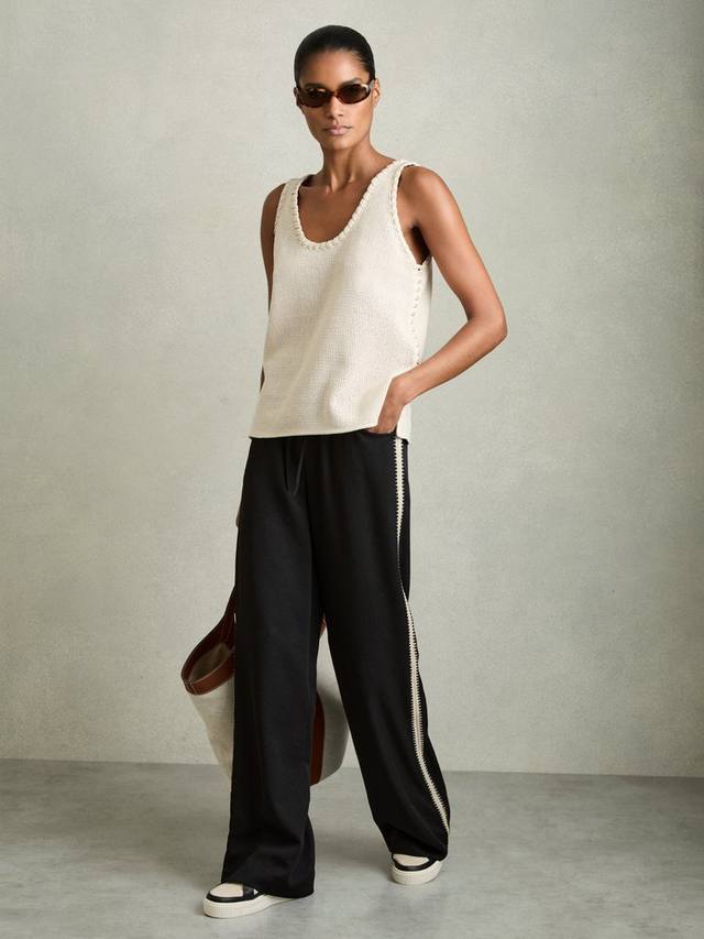 

Широкие брюки в тонкую полоску Reiss, черный