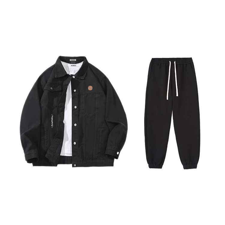 

BRUMAIRE Джинсовая куртка унисекс, Black Top+Black Pants