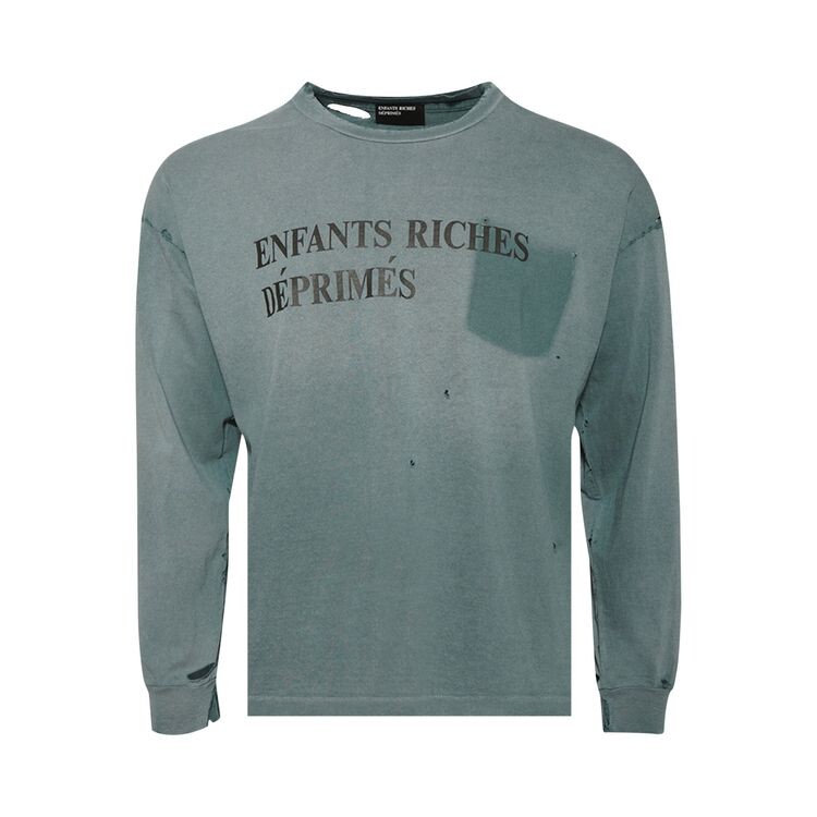 

Футболка Enfants Riches Déprimés Classic Logo Long-Sleeve T-Shirt Stained Blue, синий