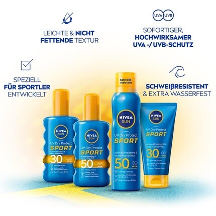 NIVEA Sun UV Dry Protect Sport Солнцезащитный спрей SPF 50 200 мл — фото 3