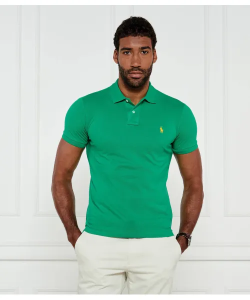 

Футболка поло Slim fit Polo Ralph Lauren, зеленый