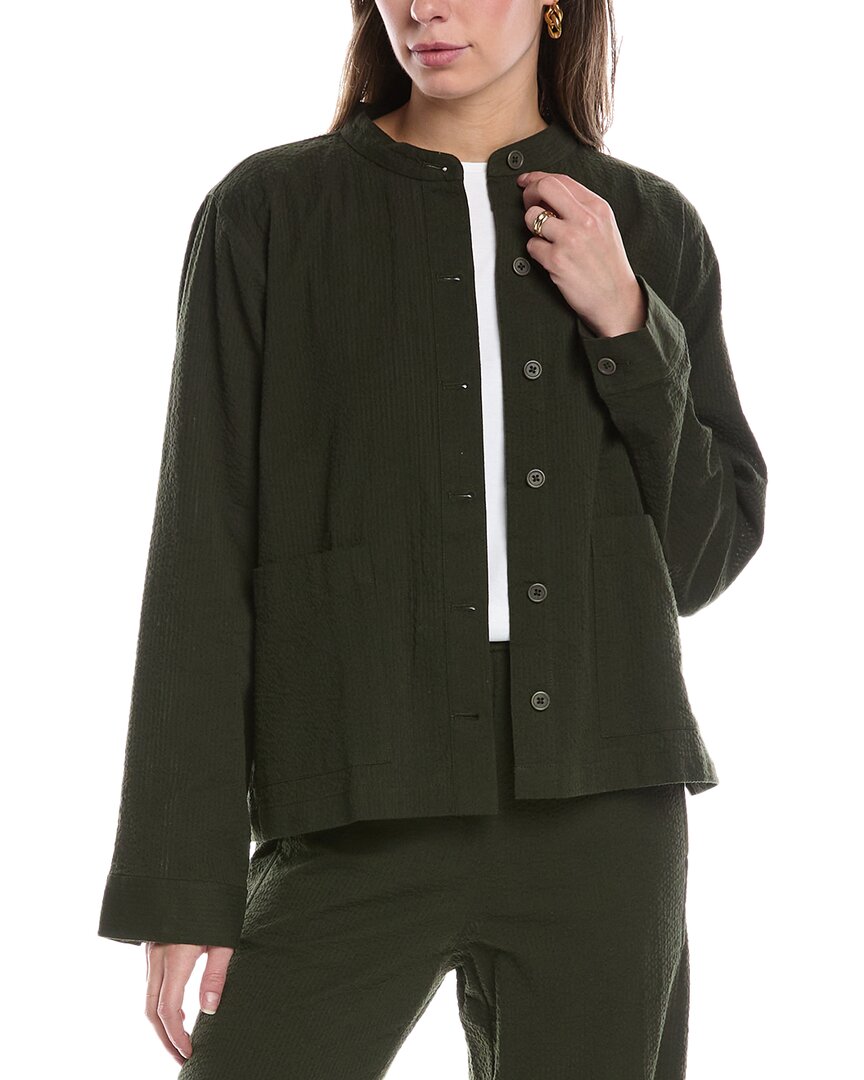 

EILEEN FISHER Пиджак с воротником-стойкой, зеленый