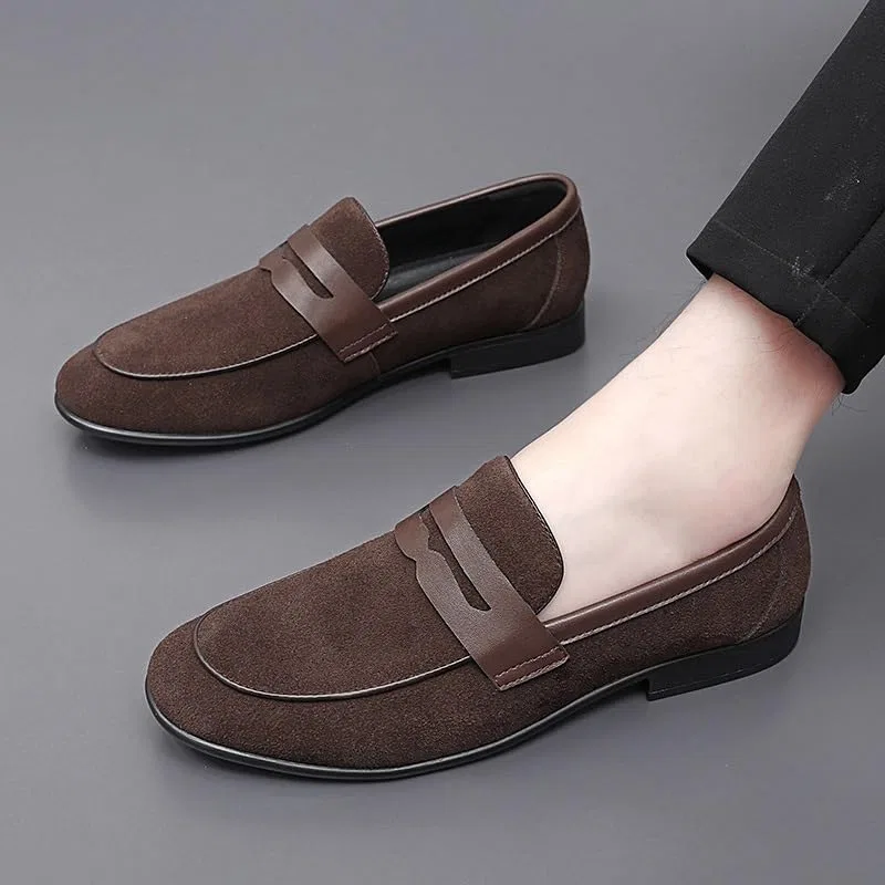 Лоферы мужские замшевые, Solid Color, Loafers for Men, Brown SayfuR — фото 3