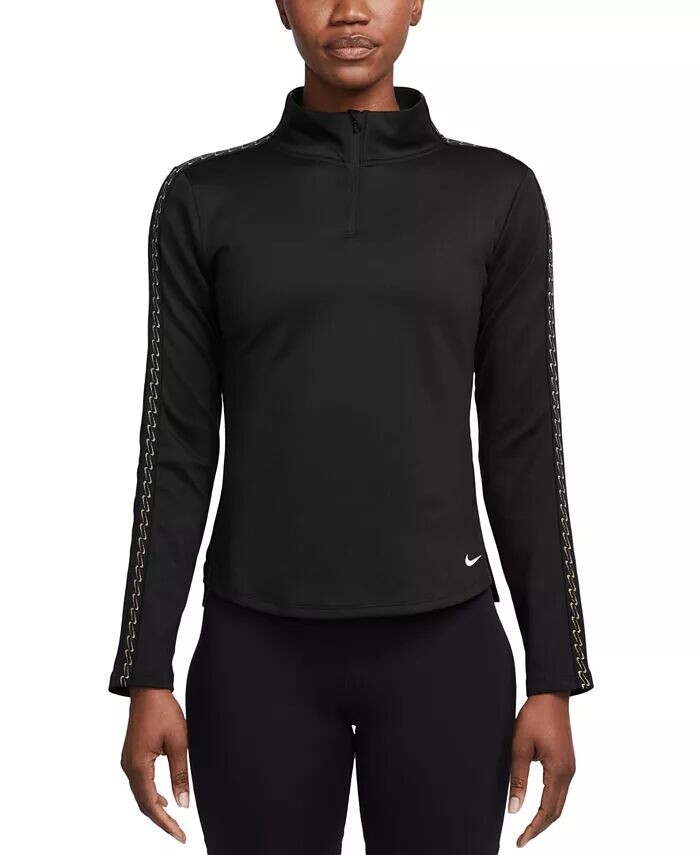 

Женский топ Therma-FIT One с молнией 1/2 Nike, черный