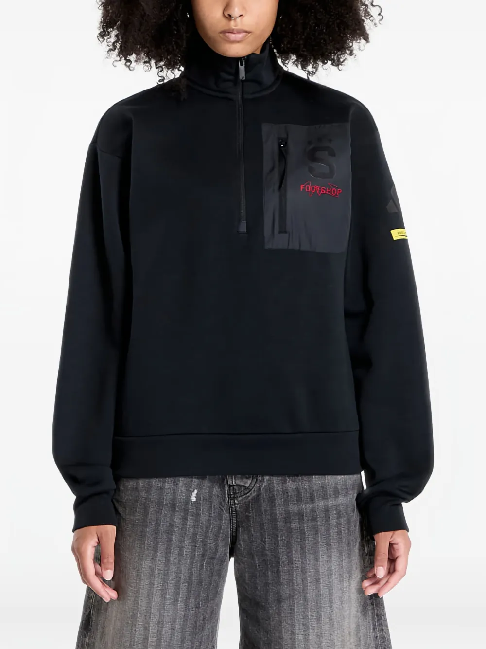 Толстовка с логотипом из коллаборации с Footshop и Sparta Adidas, черный — фото 3