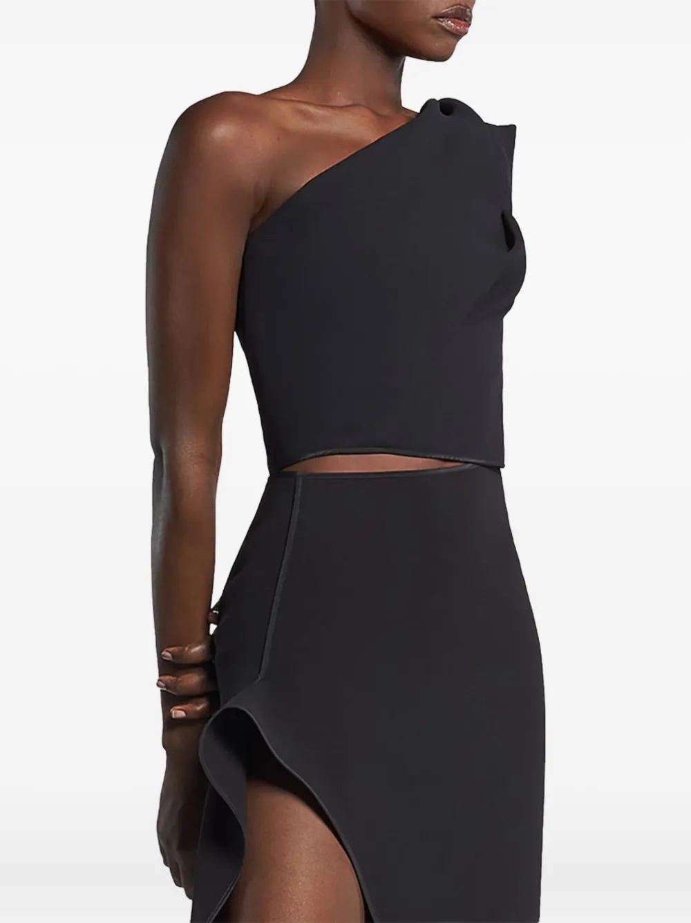 

Топ с одним плечом и длинным рукавом Maticevski, черный