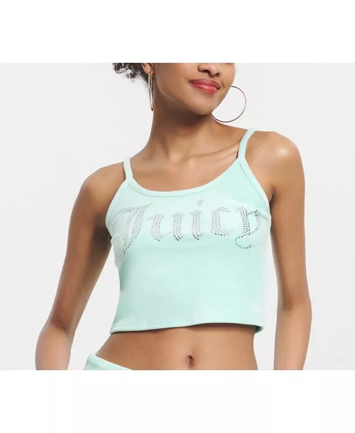 

Женская базовая укороченная майка приталенного кроя Juicy Couture, зеленый