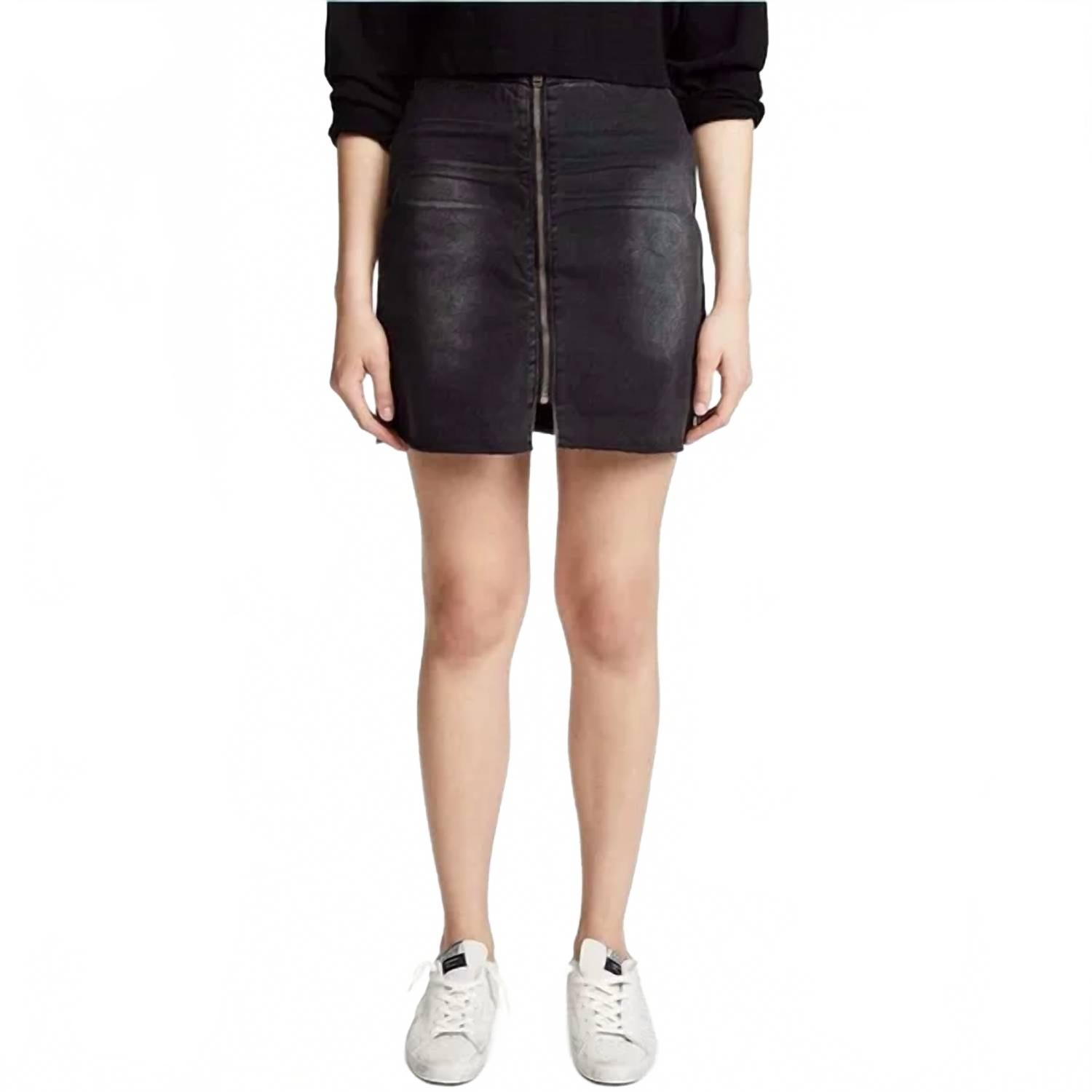 

One Teaspoon Юбка-трапеция Vixen с высокой талией, цвет черный "Якорь"