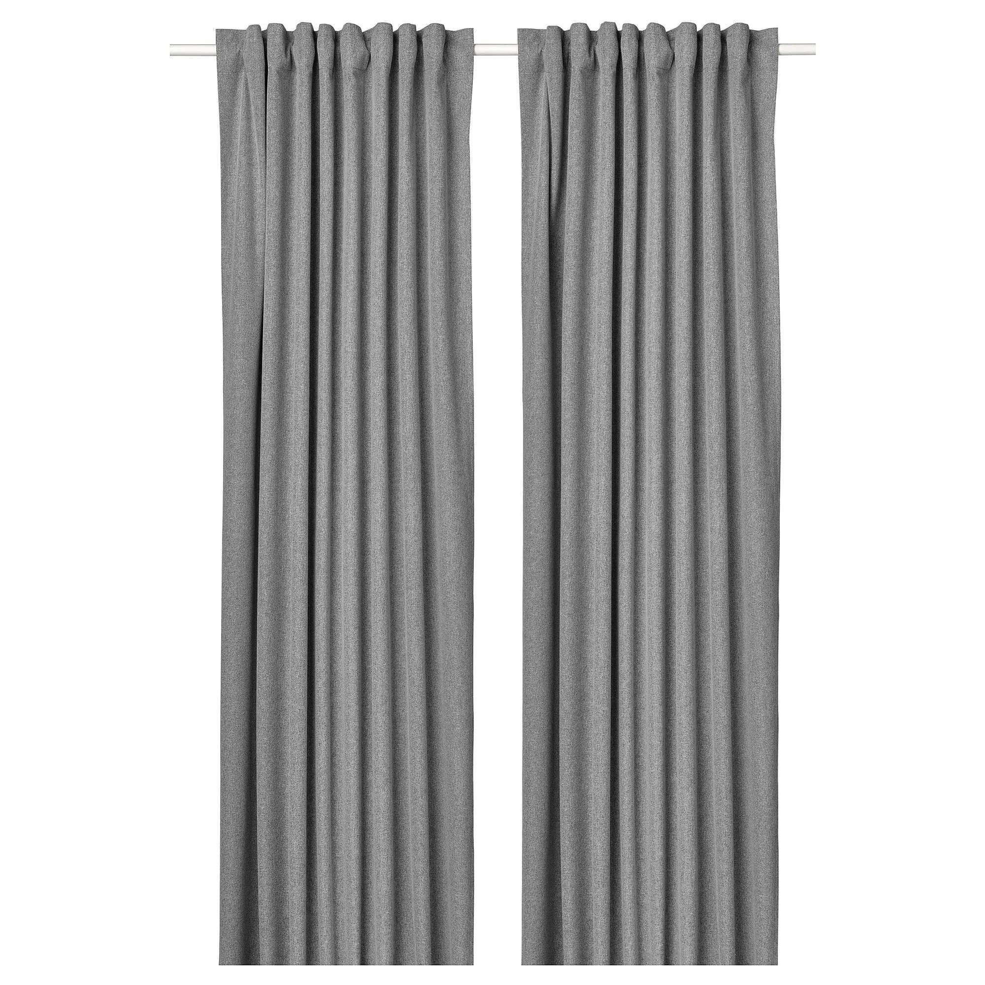 

Плотные шторы, 1 пара, серые, 135x300 см, ROSENMANDEL IKEA
