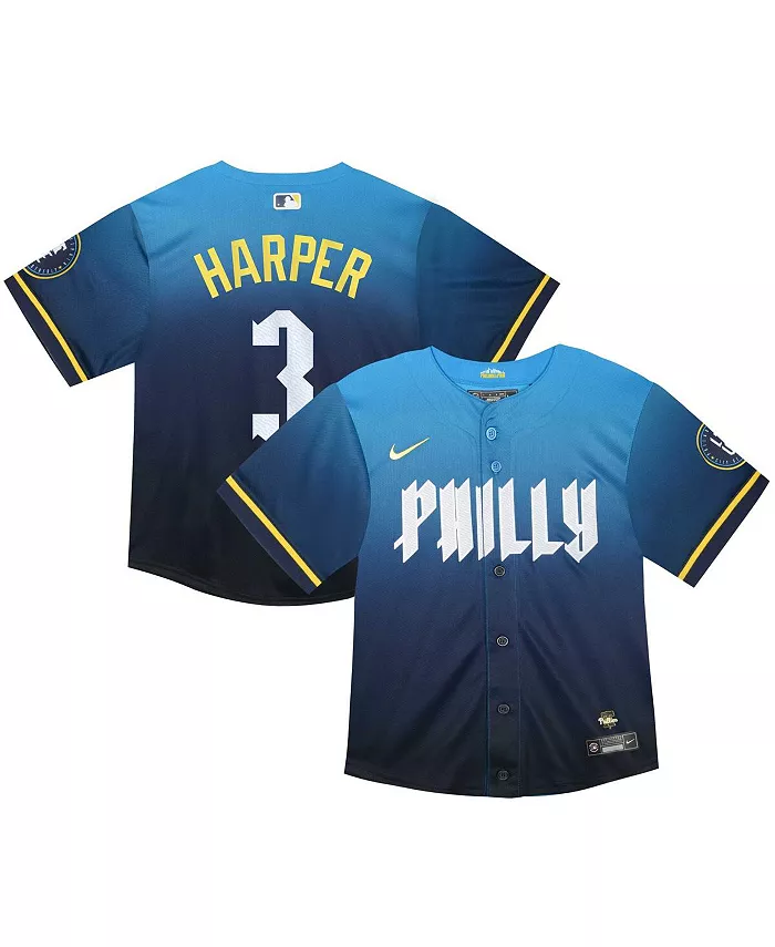

Футболка игрока Infant Bryce Harper Blue Philadelphia Phillies 2024 City Connect Limited Nike