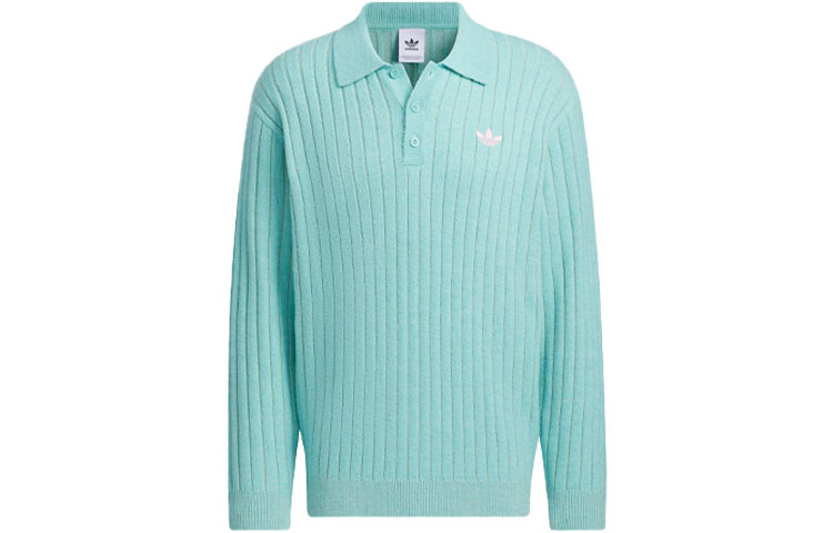 SS24 V-Day Polo Свитер Унисекс Простой Мятно-зеленый Adidas Originals — фото 2