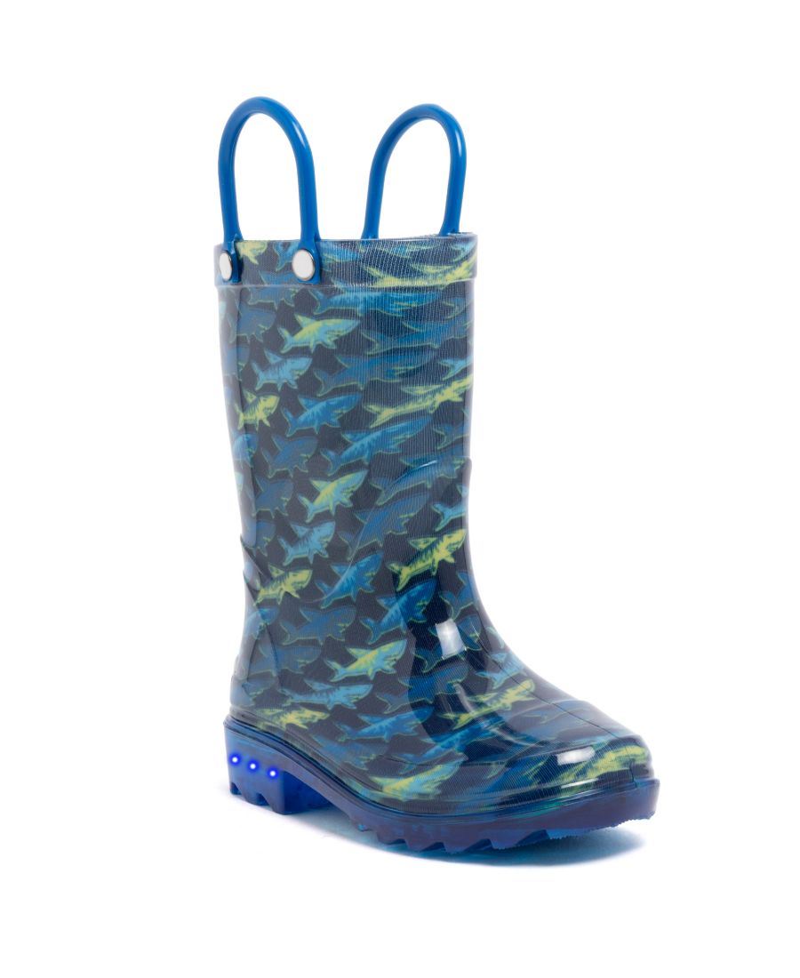 

Детские резиновые сапоги Sven с принтом и подсветкой для мальчиков 5T-10T London Fog, Navy Multi