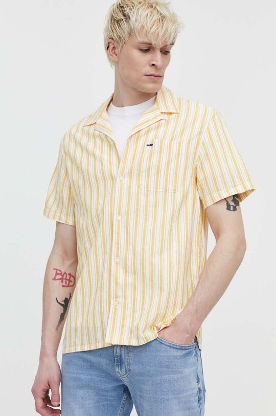 

Рубашка из смесового льна Tommy Jeans, желтый