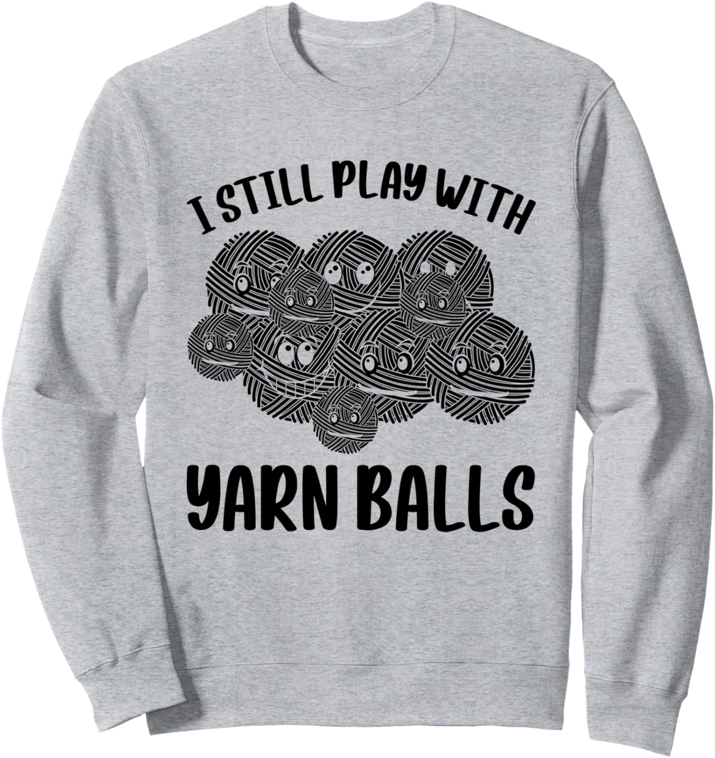 

Я все еще играю с клубком пряжи - Забавная вязаная толстовка Crocheting Crocheter, серый