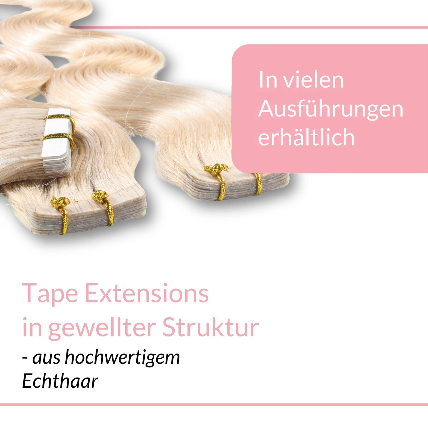 Накладные волосы tape extensions echthaar #10/0 hell-lichtblond Hair2Heart, 40cm, количество 10 шт. — фото 3