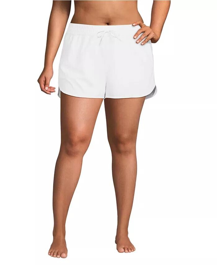 

Женские шорты для плавания Plus Size 3" Packable Cover-up Lands' End, белый