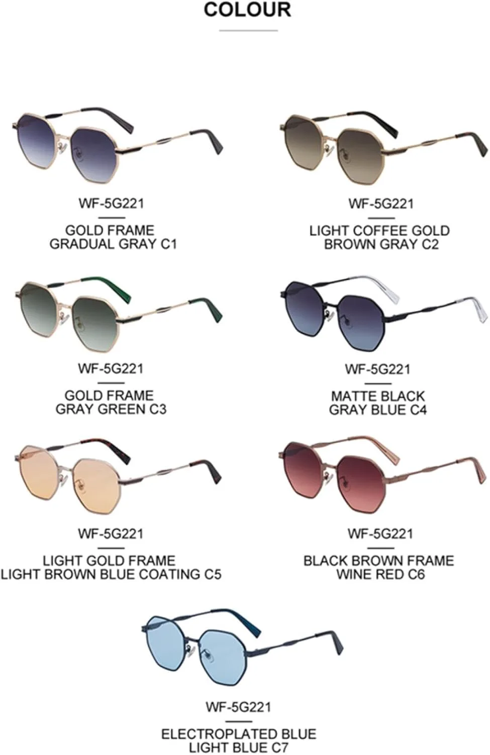 

Модные панк-солнцезащитные очки для женщин, роскошные винтажные, с защитой от УФ-излучения UV400, многоугольная металлическая оправа TOIPASTN, C2goldbrowngray