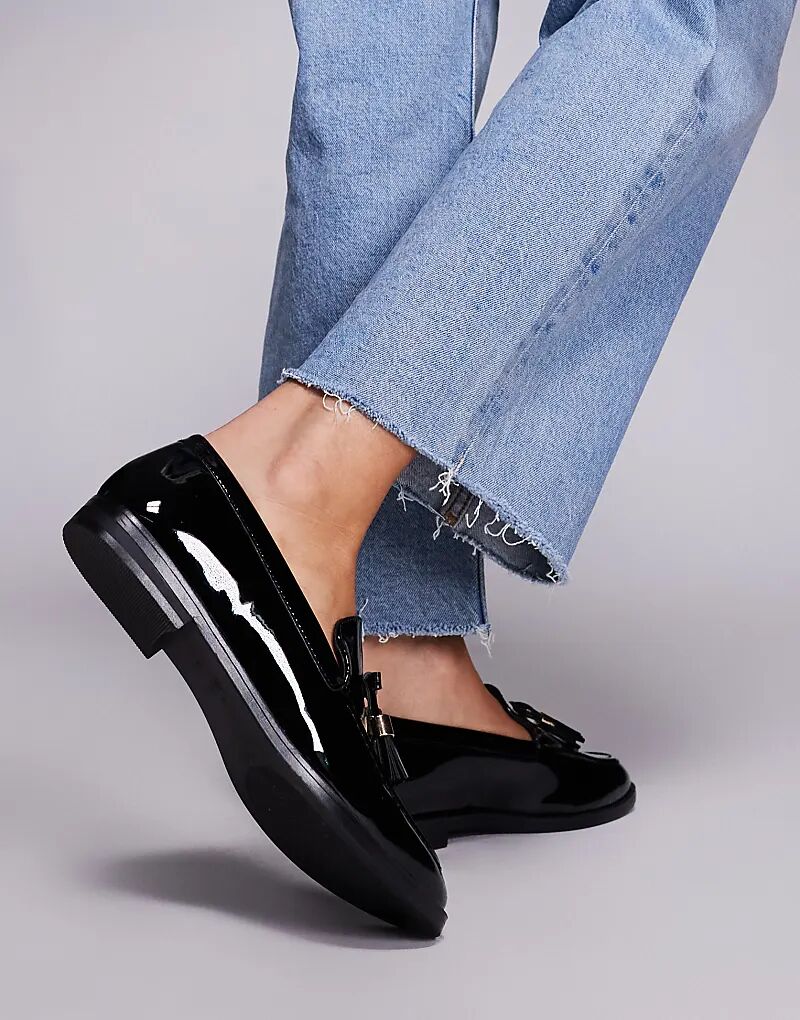 Лоферы River Island с кисточками из черного лака — фото 2