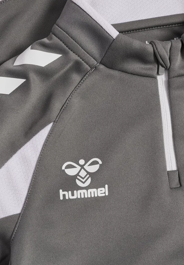 2.0 топ с длинными рукавами и молнией до середины груди Hummel, Steel Gray White — фото 3