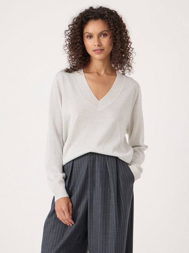 

Джемпер Gracey с V-образным вырезом HUSH, Silver Lurex