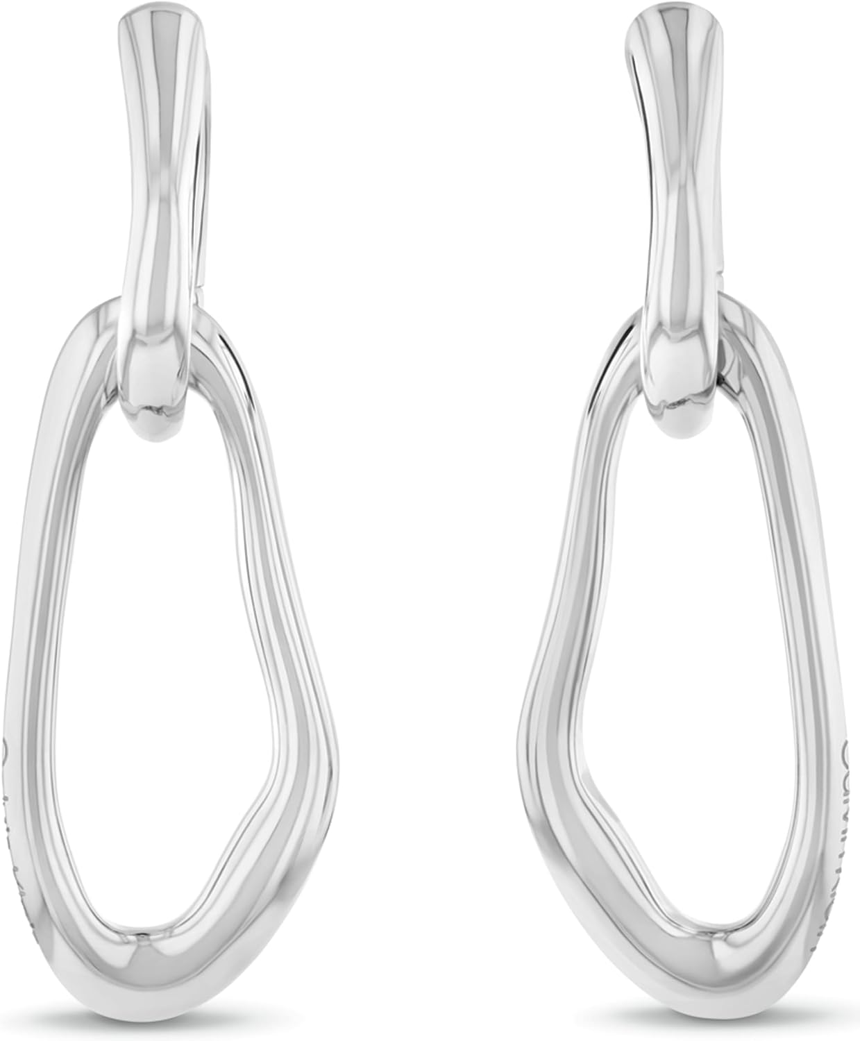 

Женские украшения Calvin Klein - серьги-подвески CK Statement Links среднего размера - нержавеющая сталь - современная мода на каждый день - подарок для нее, Silver