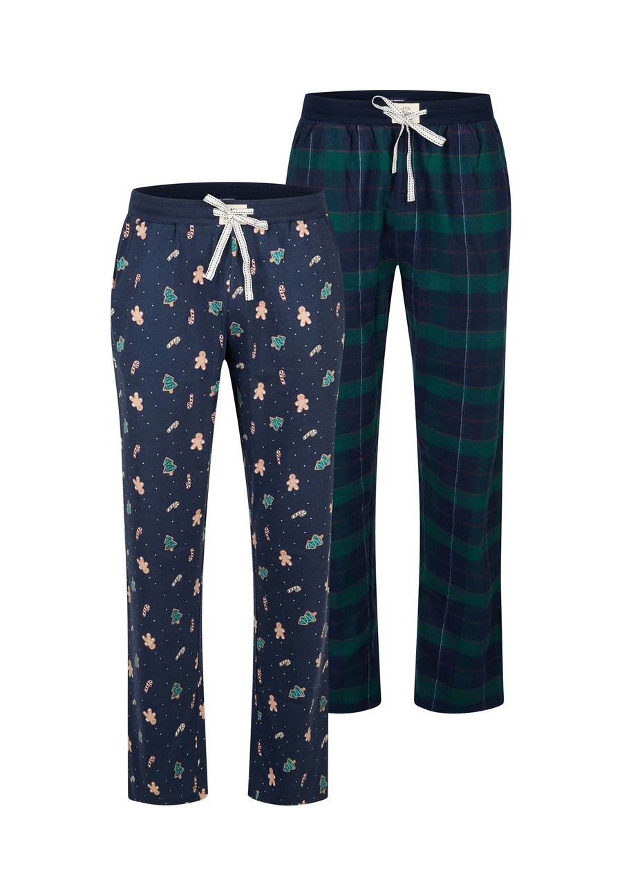 

Пижамные брюки Happy Shorts CHRISTMAS 2-PACK, Navy/Green Check Gingerbreadmen/Dark Blue