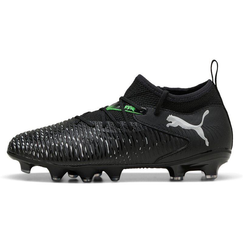 Футбольные бутсы для газона Future 8 Match FG/AG JR Puma, цвет puma black-puma silver-fluo green — фото 4