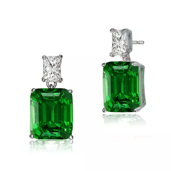 

Классические серьги-подвески с покрытием из белого золота, насыщенного цвета и богатым внешним видом Rachel Glauber, green