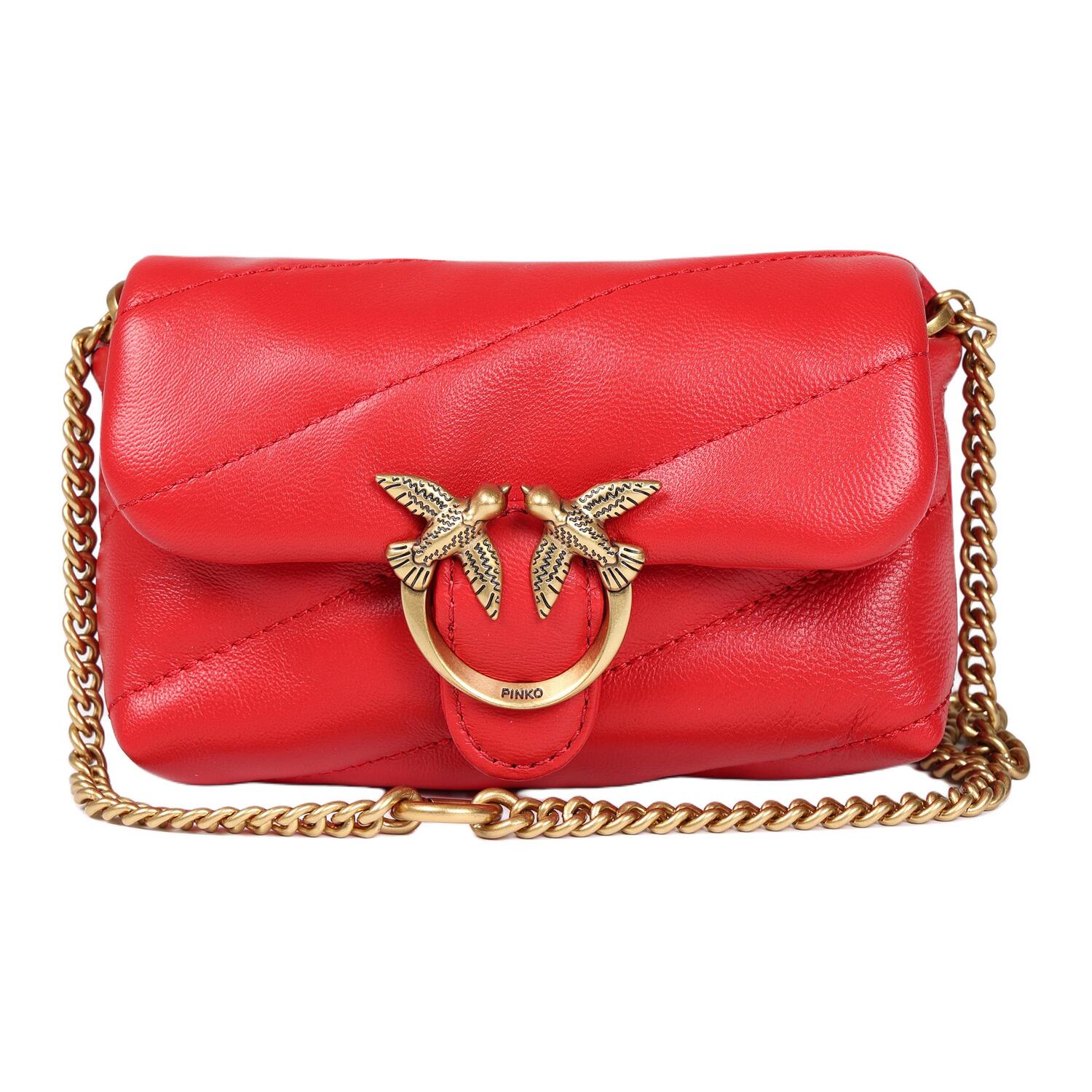 

Сумка через плечо Puff Sheepskin Extra Mini Women's Red PINKO