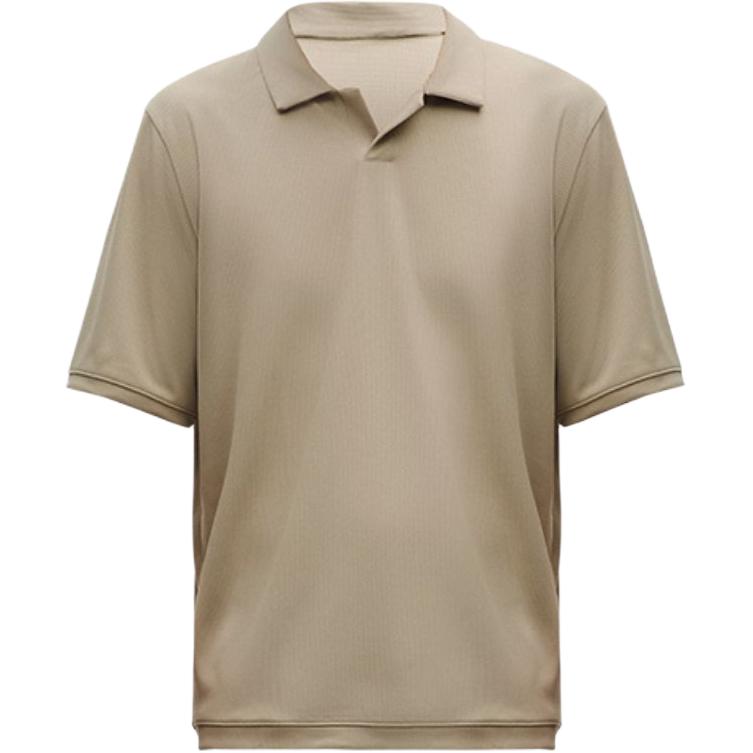 

Текстурированная сетчатая короткая поло для мужчин Lululemon, Oak/Shok, Бежевый, Текстурированная сетчатая короткая поло для мужчин Lululemon, Oak/Shok