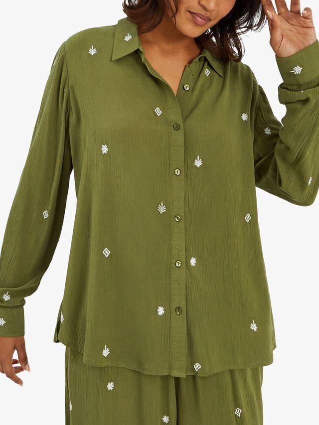 

Вышитая рубашка с эффектом креш Accessorize, Khaki