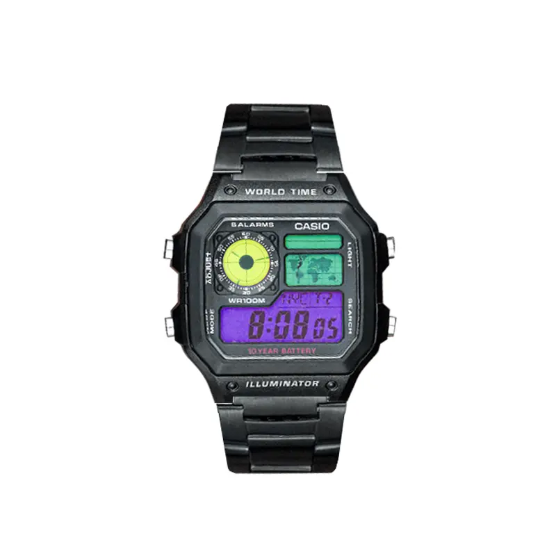 

CASIO Ретрофит серия кварцевый механизм часы унисекс мультиколор циферблат