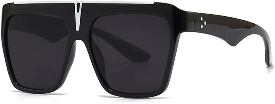 

Классические солнцезащитные очки с плоской верхней частью для женщин, большие очки для мужчин, модные роскошные очки в винтажном стиле, ретро, ​​с заклепками, крупная оправа TKKTLLT, C1