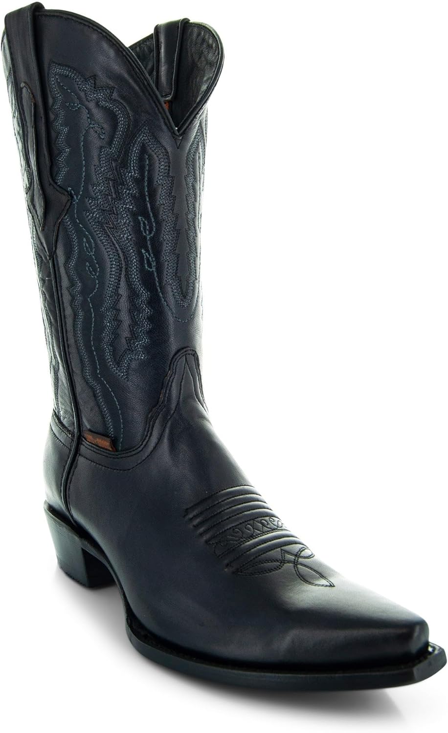 Мужские ковбойские сапоги Soto Boots с зауженным носком, жженый H50030, черный — фото 2