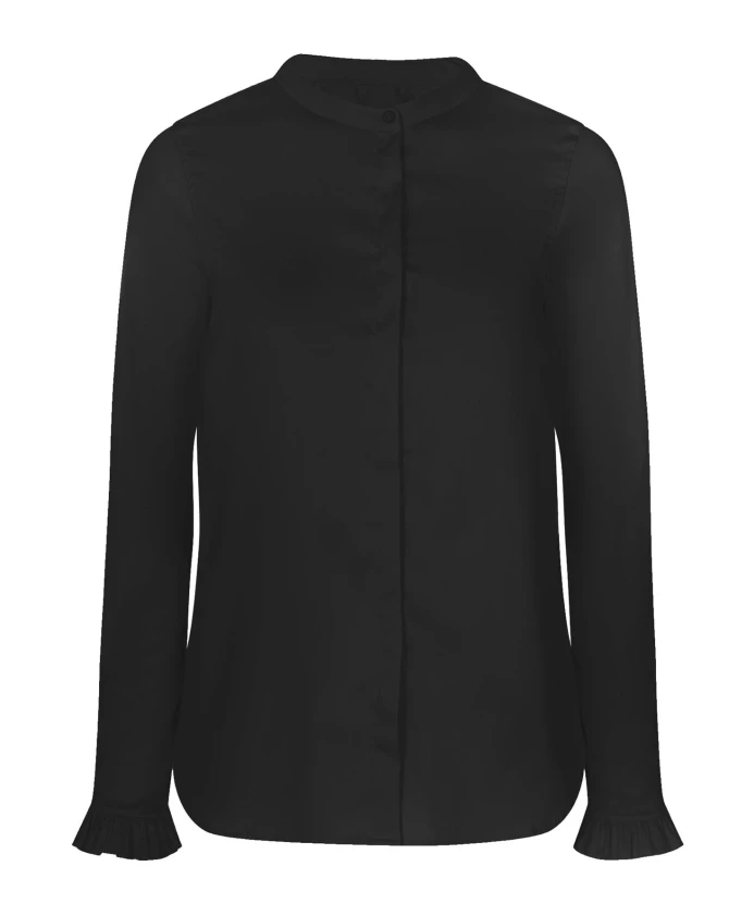 

Черная рубашка с планкой на пуговицах спереди. Mos Mosh, черный